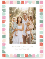 Retro Shapes Christmas Photo Cards