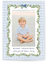 Gingham Garland Christmas Photo Cards