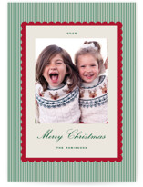 Stripe Scallop Christmas Photo Cards