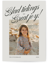 Modern Scripted Tidings Christmas Photo Cards