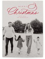 Swirl Script Christmas Photo Cards