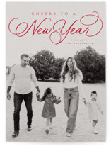 Swirl Script Christmas Photo Cards