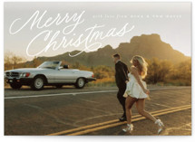 Retro Slant Christmas Photo Cards