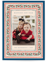 Festive Block Print Christmas Photo Cards