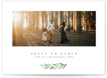 Clean Laurel Wishes Christmas Photo Cards