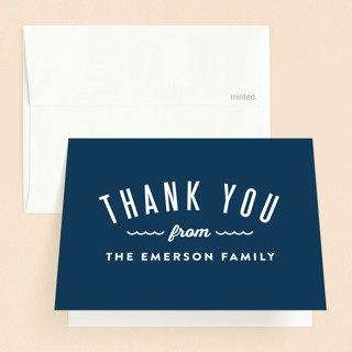 Waves Overlay Baptism and Christening Thank You Cards