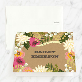 Floral Canopy Baptism and Christening Thank You Cards