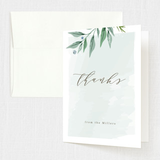 soft branches Baptism and Christening Thank You Cards