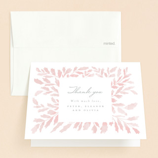 Leafy Frame Baptism and Christening Thank You Cards
