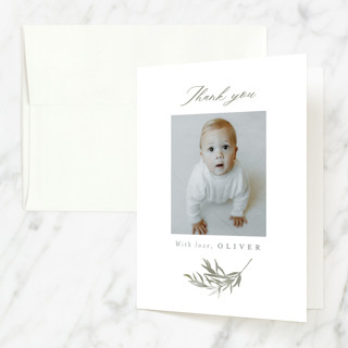 Leafy Baptism Baptism and Christening Thank You Cards