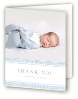 folk frame Baptism and Christening Thank You Cards