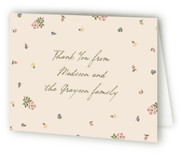 Scattered Petals Baptism and Christening Thank You Cards
