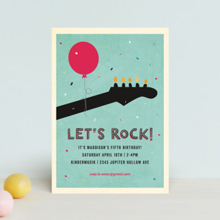 Rock on Petite Children's Birthday Party Invitations