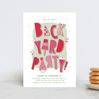 Backyard Party Petite Children's Birthday Party Invitations