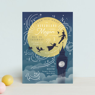 Disney and Pixar's Peter Pan night flying Petite Children's Birthday Party Invitations