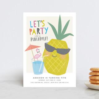 Party like a pineapple Petite Children's Birthday Party Invitations
