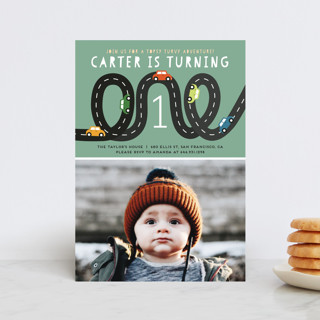 Little Racer Petite Children's Birthday Party Invitations