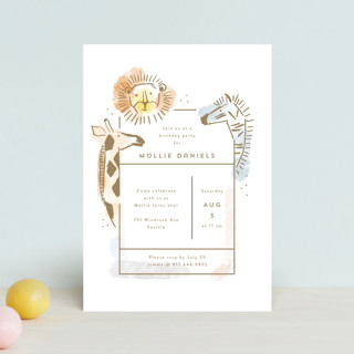 modern safari Petite Children's Birthday Party Invitations