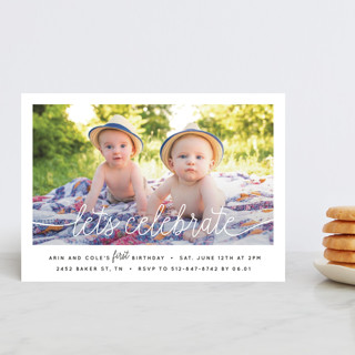 Let's Celebrate a Birthday Petite Children's Birthday Party Invitations