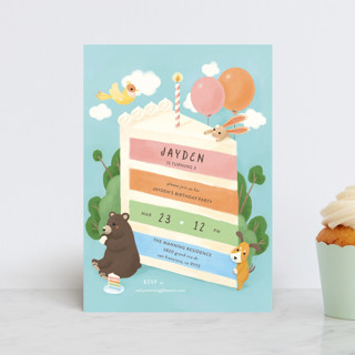 Cake Party Petite Children's Birthday Party Invitations