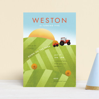 Down on the Farm Petite Children's Birthday Party Invitations