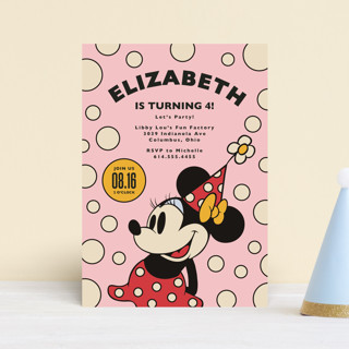 Disney Vintage Minnie's Mouse Petite Children's Birthday Party Invitations