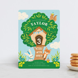 Woodland Birthday Petite Children's Birthday Party Invitations