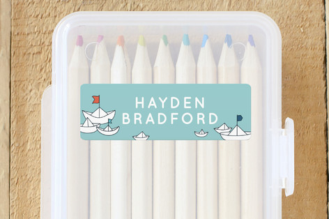 Paper Boats Custom Name Labels