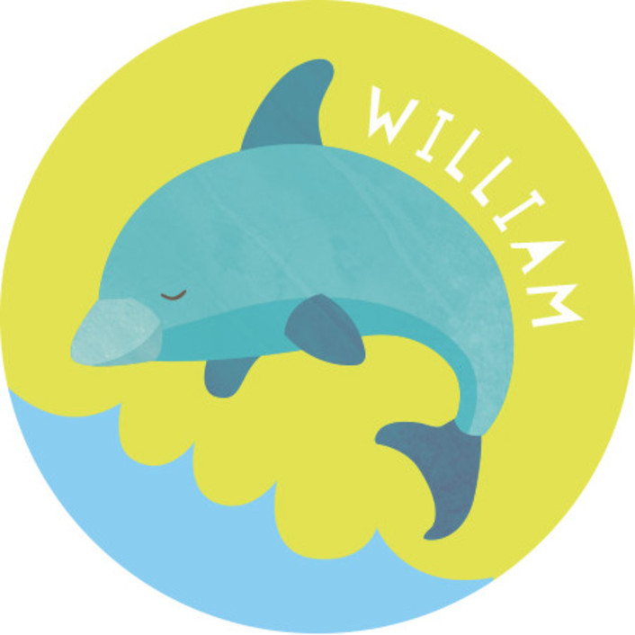 dolphin Custom Name Labels by peetie design | Minted
