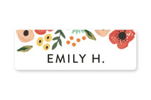 Watercolor Flowers Custom Name Labels