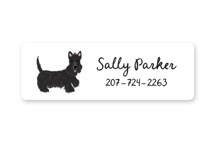 Terrier Pup Custom Name Labels