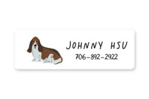Basset Hound Pup Custom Name Labels