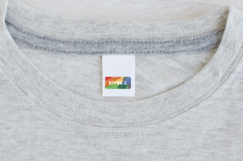 Rainbow Swashes Custom Name Labels