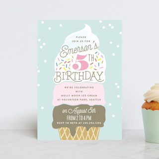 Ice Cream Cone Children's Birthday Party Postcards