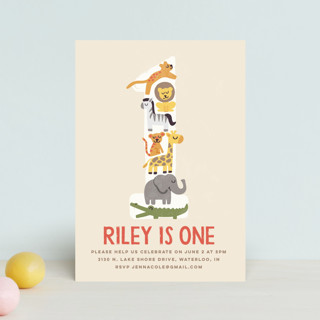 Animal Stack Children's Birthday Party Postcards