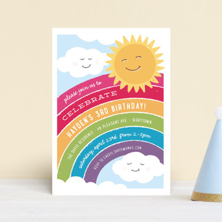 Joyful Rainbow Children's Birthday Party Postcards