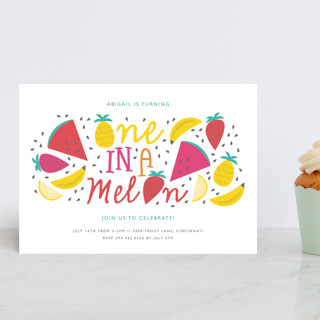 One In A Melon Children's Birthday Party Postcards