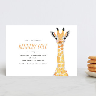 Baby Animal Giraffe Children's Birthday Party Postcards