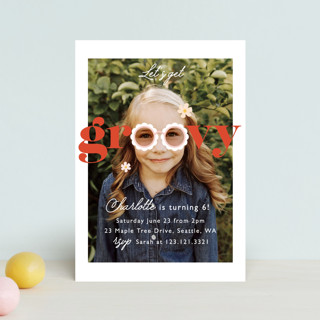 Let's get groovy Children's Birthday Party Postcards