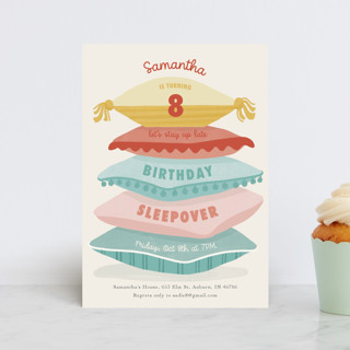Pillow Stack Children's Birthday Party Postcards