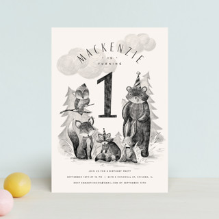 Forest Friends Children's Birthday Party Postcards