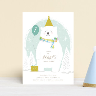 Winter Fun Children's Birthday Party Postcards