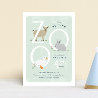 Petting Zoo Letters Children's Birthday Party Postcards