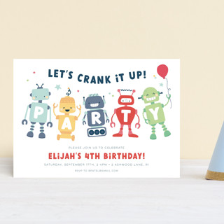 robots Children's Birthday Party Postcards