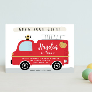 Fired Up! Children's Birthday Party Postcards