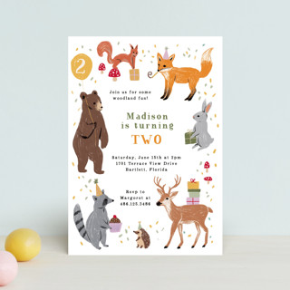 woodland party animals Children's Birthday Party Postcards