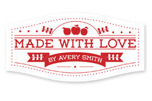 Made With Love Jar Label Custom Stickers