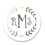 Glittered Monogram Custom Stickers