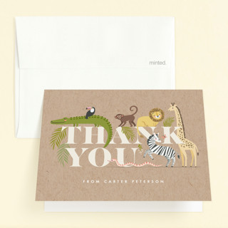 safari party animals Children's Birthday Party Thank You Cards