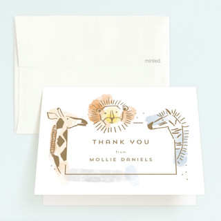 modern safari Children's Birthday Party Thank You Cards